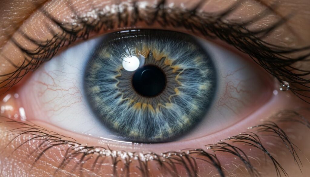 Глаз крупным планом со склеральной линзой
