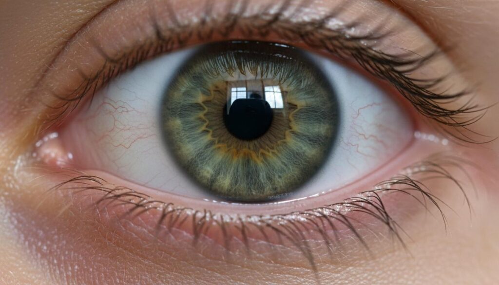 Глаз крупным планом с чёткой структурой радужки