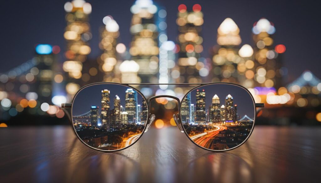 Размытое зрение вдаль и чёткое изображение в очках