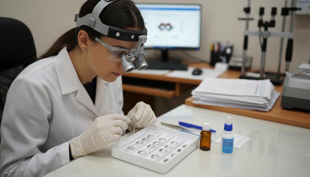 Подбор и проверка контактных линз специалистом в лаборатории