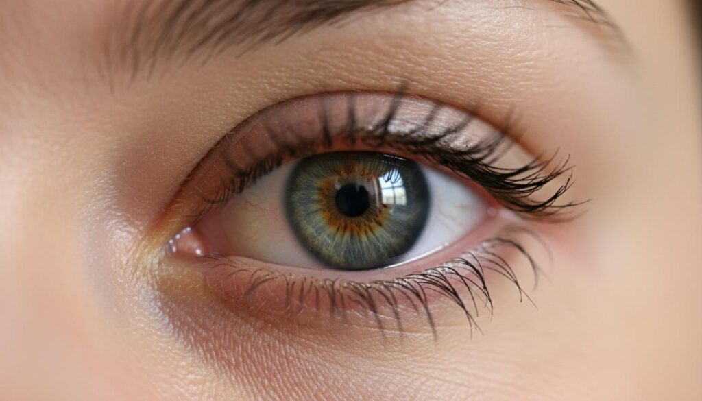 Здоровый глаз человека после правильного подбора и ношения склеральных линз